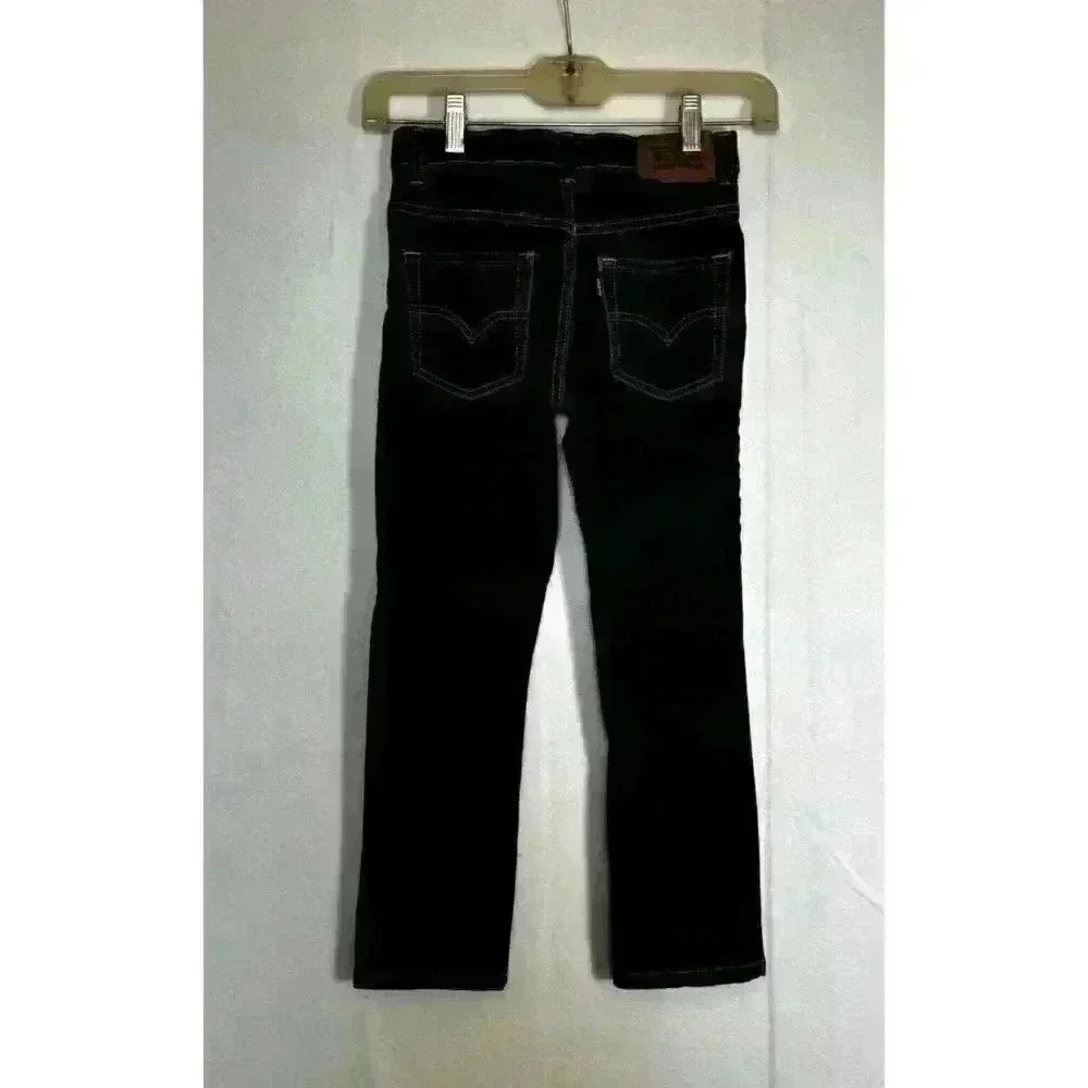 Levis 512 Slim Taper Kids Jeans Dark Wash Blue Size 7 Regular Adjustable Waist - Picture 3 of 15